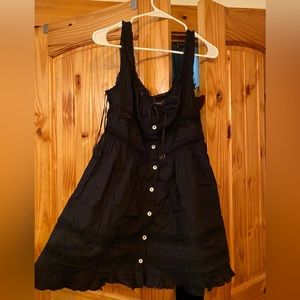 UO Angelina Lace-Inset Mini Dress Black